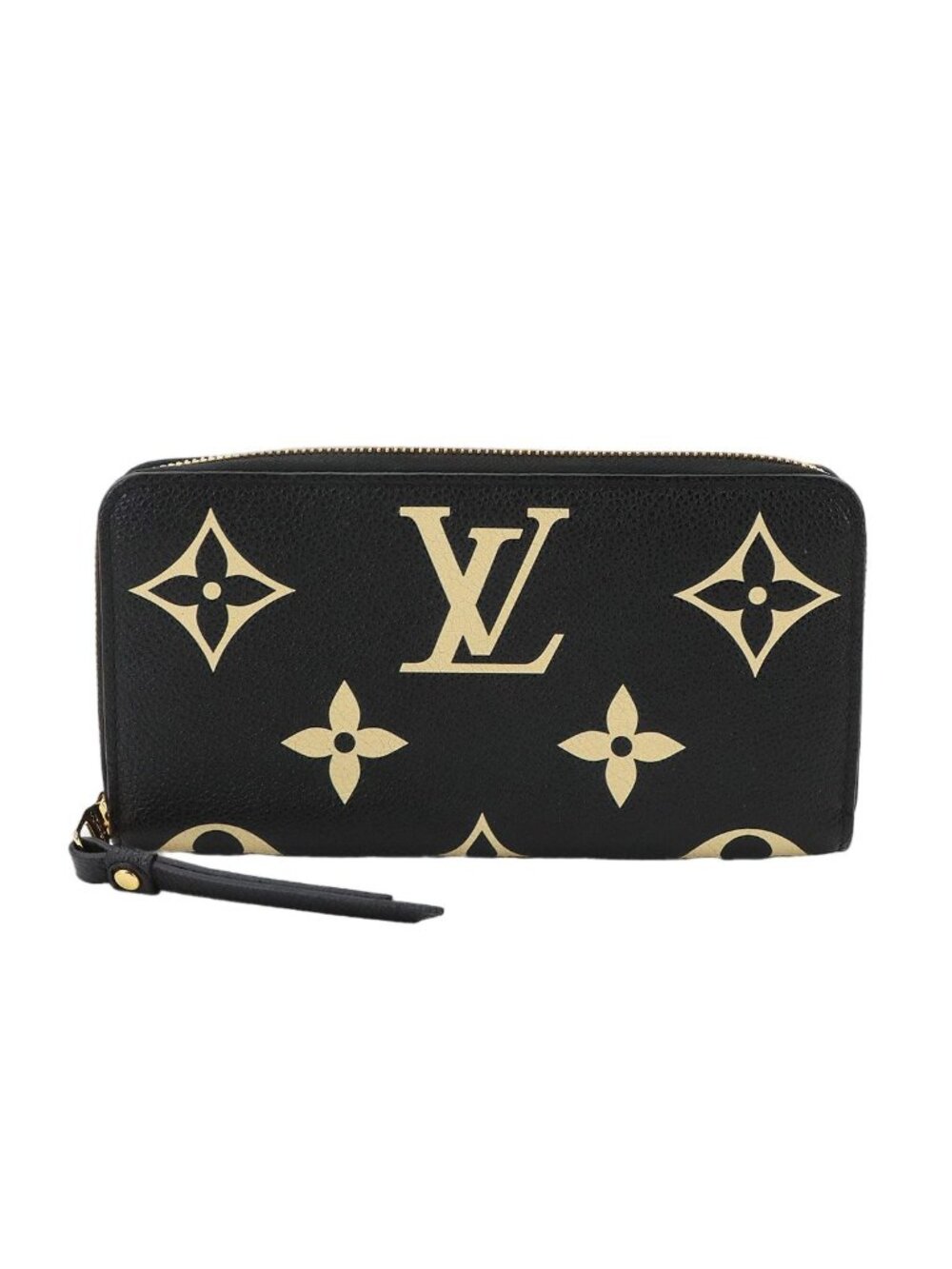 Louis Vuitton Bicolor Monogram Empreinte Zippy Wallet Leather Black